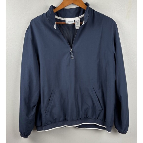 Liz Golf Claiborne Women's Jacket Size XL Blue 1/4 Zip Windbreaker Vented Lined - Picture 2 of 7
